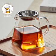 憶壺茶（YIHUTEA）玻璃公道杯帶過濾網(wǎng)茶漏套裝茶具配件茶海分茶器加厚功夫茶杯大號 【升級大容量】500ml+茶漏+兩杯