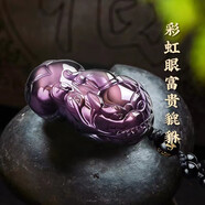 吉照堂吉照堂黑曜石貔貅吊墜貔犰女士項鏈掛件男生貔恘皮丘單墜飾品禮物 彩虹眼貔貅吊墜【C款】