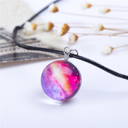 萬(wàn)寶資小女孩女童兒童項鏈首飾品水晶時(shí)光寶石宇宙星空項鏈生日禮物 3