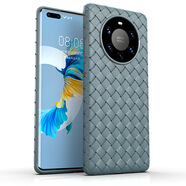 怡伽適用華為mate40手機殼經(jīng)典編織紋純色tpu三星S20保護套 編織紋-奶奶灰 華為P40pro