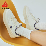 匹克（PEAK）板鞋男小白鞋女低幫運(yùn)動(dòng)鞋夏季新款空軍一號(hào)男鞋休閑滑板鞋子女鞋 米白/藏青(男款) 41