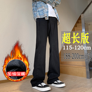 春夏男女190瘦高個(gè)子180大學(xué)生185加長(cháng)超長(cháng)美式直筒微喇牛仔褲115 521黑色超長(cháng)版 【加絨加厚 【微喇 L 120-140斤