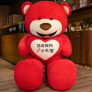 大熊泰迪熊貓毛絨公仔玩偶布娃娃抱抱熊特大號生日禮物女生 紅色-你是我的小天使 2.5米