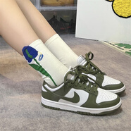 耐克休閑鞋女鞋Dunk Low耐磨板鞋ins潮時(shí)尚流復古滑板鞋低幫運動(dòng)鞋 DD1503-120白綠 38
