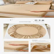 雅芳婷（A-Fontane）輕奢刺繡全棉純棉床笠單件席夢(mèng)思床墊保護(hù)罩床套防滑防塵床罩全包 貝卡金100新疆全棉 輕奢刺繡 細(xì) 床笠180x200cm適用5-28cm床墊