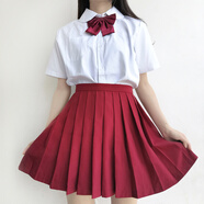 |福利款| 馬卡龍純色百褶裙糖果色日系學(xué)院風(fēng)JK制服百搭學(xué)生高腰簡(jiǎn)約百褶裙 紅色 XL