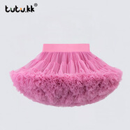 忻悅晴女童tutu裙春秋冬新款公主蓬蓬裙兒童半身裙舞蹈女寶寶新年圣誕節 二代加蓬杜鵑粉 均碼 (L) 建議身高120-140CM