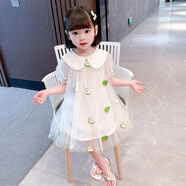 碧眼狐品牌兒童連衣裙小孩子女童裙子夏季款甜美蓬蓬公主裙一歲寶寶幼童 牛油果 110尺碼建議3-4歲(100-110cm)