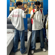 卡圖弛美式潮牌重磅純棉短袖t恤男夏季寬松五分半袖高街衣服打底衫體恤 白色 XL 【建議120-140斤】