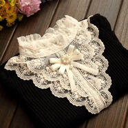 衫槿空加絨加厚毛衣女秋冬款秋冬保暖娃娃領(lǐng)復(fù)古蕾絲高領(lǐng)套頭內(nèi)搭長袖針 Q2黑色 加大碼-加絨加厚【120-135斤】