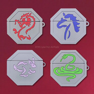 柯鑫成龍歷險記適用蘋(píng)果airpods保護套pro生肖2龍年3馬二代三代pro無(wú)線(xiàn)藍牙耳機殼四代五代硅膠防摔 【龍苻咒】 AirPods 3保護套