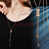 案妝 韓版毛衣鏈微鑲水鉆項(xiàng)鏈長(zhǎng)款秋冬女衣服鏈子掛件配飾大氣簡(jiǎn)約飾品 圓柱金色