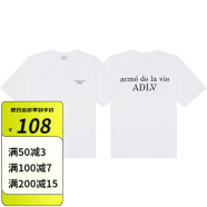acme de la vie韩国ADLV马卡龙鹿晗同款彩色夏季T恤果色短袖宽松 505白色 1码