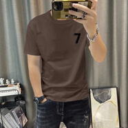 南極人男士純棉短袖t恤男夏季2024新款潮牌個(gè)性寬松休閑簡(jiǎn)約百搭上 N22#7咖啡 XL