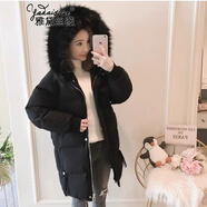 雅黛絲薇羽絨棉服女中長款2025冬季新款韓版小個子加厚顯瘦棉襖棉衣外套女 黑色 4XL