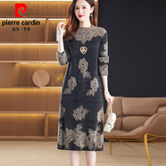 皮爾卡丹（pierre cardin）毛絨衫毛衣女寬松外穿秋冬裝2025新款加厚中長(cháng)款打底長(cháng)袖連衣裙 【2418】黑色 3XL (105) 3XL 150-160斤