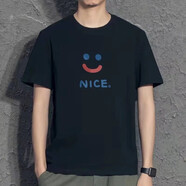 嘉曄短袖t恤男加肥加大碼青年潮胖子色圓領(lǐng)短袖T恤日系體恤夏裝 河先生T81黑色 5XL190-220斤