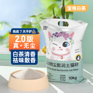 比億奇貓砂膨潤(rùn)土無塵除臭貓砂多香味快速結(jié)團(tuán)貓沙10kg貓咪用品 【無塵貓砂】寶格白茶20斤裝