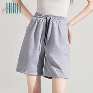 Halo Queen運動(dòng)短褲女出游春夏休閑學(xué)生高腰中褲跑步寬松五分褲HW1KX61