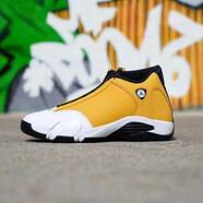 耐克（NIKE）【極速發(fā)貨】耐克Air Jordan 14 AJ14 Clot聯(lián)名 兵馬俑籃球鞋 487471-701  白黃 42.5