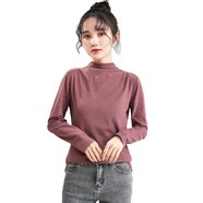 溫影春秋季陽(yáng)離子打底衫女上衣韓版高半領(lǐng)長(cháng)袖針織衫