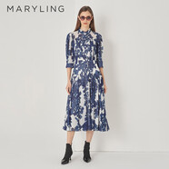 MARYLING瑪儷琳初秋新品連衣裙A1DFW61390 藍白砂礫stone 36/S