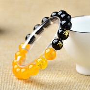 五行屬土的飾品缺土補土坤為地水晶黃瑪瑙手鏈麒麟手串男女款 補水補土-尺寸10mm