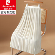皮爾卡丹（pierre cardin）垂墜百褶裙半身裙女夏季2025新款松緊腰中長(zhǎng)款褶皺a字夏天新款新 杏色 L
