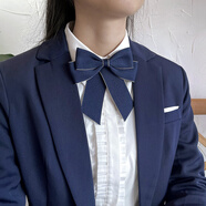 紀(jì)簡(jiǎn)韻領(lǐng)花女頭花套裝銀行職業(yè)領(lǐng)結(jié)酒店高檔商務(wù)正裝藍(lán)色襯衣領(lǐng)飾裝飾品 彩邊F款領(lǐng)結(jié)-藍(lán)色
