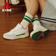 匹克（PEAK）態(tài)極畫(huà)報板鞋男秋冬季新款休閑滑板鞋子男鞋情侶款潮百搭運動(dòng)鞋女 【女款】米白/紫 38