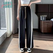 Halo Queen休閑長(zhǎng)褲女高腰垂感寬松顯瘦直筒運(yùn)動(dòng)長(zhǎng)褲HW25K03