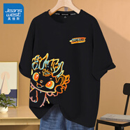 真維斯（JEANSWEST）短袖t恤女夏季2025新款ins時(shí)尚打底衫純棉上衣服女裝學(xué)生寬松半袖 黑色 多彩小龍_KZ 2XL