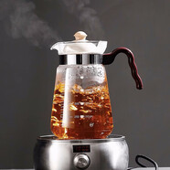 雅風(fēng)高硼硅耐熱玻璃泡茶壺家用冷水壺耐高溫涼白開(kāi)水壺大容量直火壺 1000ML高款單壺