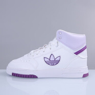 阿迪達(dá)斯 （adidas）三葉草 DROP STEP 女子鐳射經(jīng)典耐磨高幫運(yùn)動(dòng)休閑板鞋EG3634 FW2031/氧化/慎拍「白紫LOGO」 38.5 (235mm)