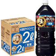 三得利（Suntory）日本進口BOSS冷萃即飲美式無蔗糖液體黑咖啡飲料家庭裝2L*6瓶整箱