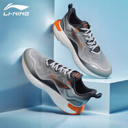 李寧（LI-NING）跑鞋男春秋新款科技透氣輕便回彈穩(wěn)定潮流跑步鞋 淺石灰/冷檀黑 39