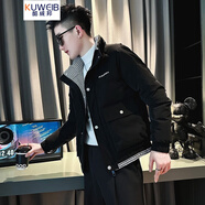 酷威邦（KUWEIB）立領(lǐng)棉衣男2024冬季新款潮流痞帥氣加厚羽絨棉服男士休閑冬裝外套 黑色 2XL