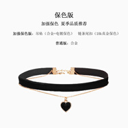 ROSENA SAMMI黑色絲絨choker項圈女頸帶鎖骨鏈項鏈頸鏈脖子配飾品chocker頸環(huán) 【高品質(zhì)電鍍真金】黑色雙層植絨