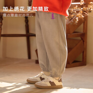 棉花堂男童加絨褲子秋冬新款小童兒童寬松針織衛褲加厚女童長(cháng)褲ab 灰色 110/53