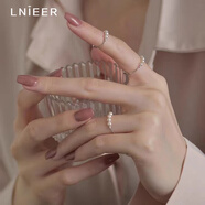 Lnieer925銀戒指女小眾設計珍珠冷淡風高級復古ins潮食指開口調節(jié)尾戒 珍珠戒指（開口可調節(jié)）
