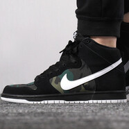 耐克（NIKE）男女鞋新款SB dunk High 舒適耐磨滑板高幫運動休閑鞋 BQ6826-001  迷彩黑 36
