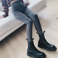 衣拉貝蒂2023網(wǎng)紅同款牛仔芭比褲高腰收腹提臀瑜伽外穿女網(wǎng)紅打底褲 【薄款】牛仔芭比褲-煙灰色 M 【95-115斤】