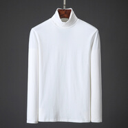 誠景男生休閑上衣新款男體恤內襯內搭t恤長(cháng)袖秋冬高領(lǐng)打底衫秋衣I 白色 M