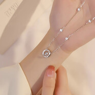 VTLS925純銀項鏈鎖骨鏈女款新款吊墜輕奢高級感頸鏈生日情人節禮物 銀項鏈+玫瑰花禮盒裝