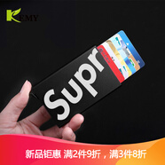 琪莫KEMY 創(chuàng)意卡套抖音金屬錢夾超薄自動彈出式卡包男女防消磁防盜刷 SUPR 黑色卡盒