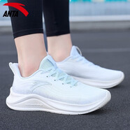 安踏（ANTA）運(yùn)動(dòng)鞋女2025夏季青年女子戶(hù)外透氣跑步鞋休閑百搭潮流跑步鞋 -1象牙白/淺霧灰 35.5