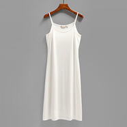 必菩莫代爾吊帶襯裙 中長(cháng)款長(cháng)襯裙夏 垂感吊帶裙內搭 打底薄紗 白色長(cháng)款 XXL
