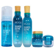 水循環(huán)（REOCLE）海藻酵素鮮活四件套八套裝裝潔面酵醒水化妝品 潔面泡+水+乳+霜+眼霜