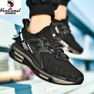 西域駱駝（VANCAMEL）男鞋百搭椰子運動(dòng)鞋加肥加大碼防臭透氣秋季休閑跑步鞋48碼 2112黑色 38