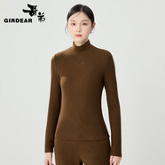 哥弟（GIRDEAR）女裝煙管領(lǐng)保暖雙面磨毛長袖打底T恤衫女1300536 綠 2XL (6碼)